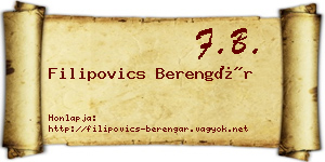 Filipovics Berengár névjegykártya